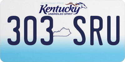 KY license plate 303SRU