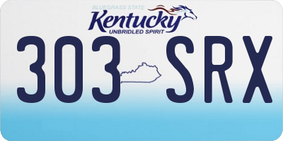KY license plate 303SRX