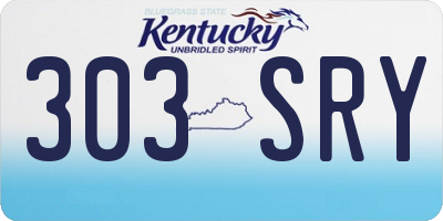 KY license plate 303SRY