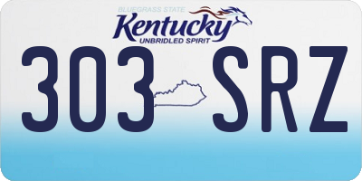 KY license plate 303SRZ