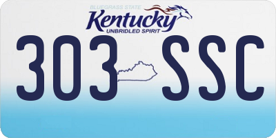 KY license plate 303SSC