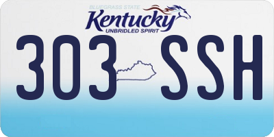 KY license plate 303SSH