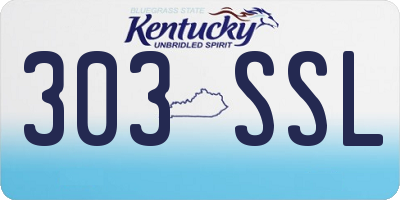 KY license plate 303SSL