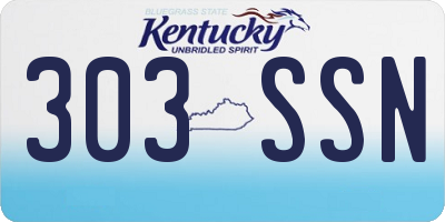 KY license plate 303SSN
