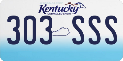 KY license plate 303SSS