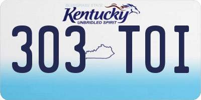 KY license plate 303TOI