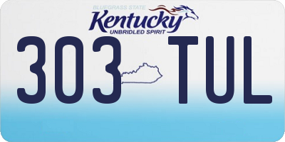 KY license plate 303TUL