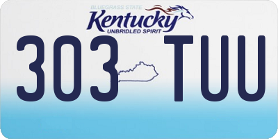 KY license plate 303TUU