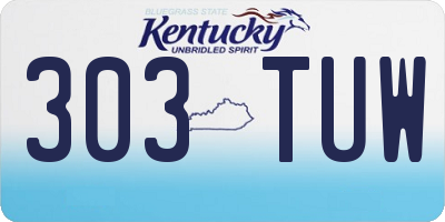 KY license plate 303TUW