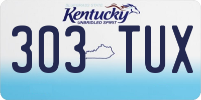 KY license plate 303TUX