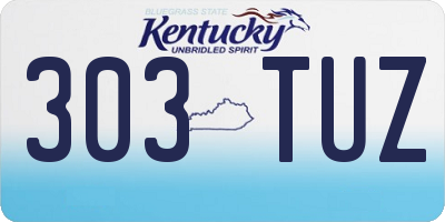 KY license plate 303TUZ