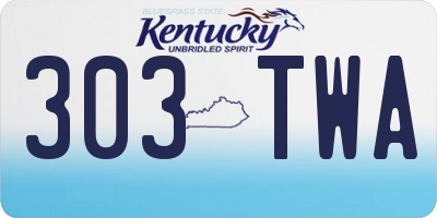 KY license plate 303TWA