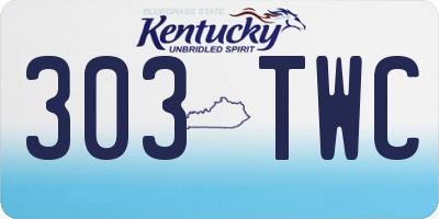 KY license plate 303TWC