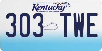 KY license plate 303TWE