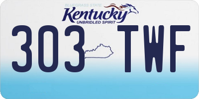 KY license plate 303TWF