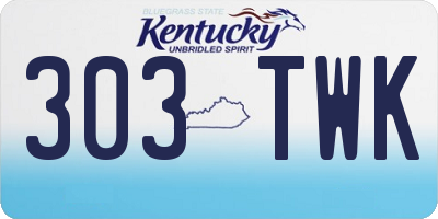 KY license plate 303TWK