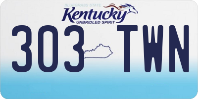 KY license plate 303TWN