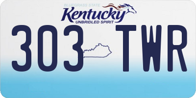 KY license plate 303TWR
