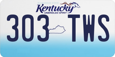 KY license plate 303TWS