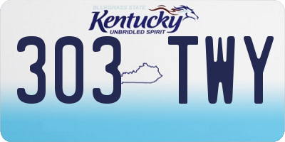 KY license plate 303TWY