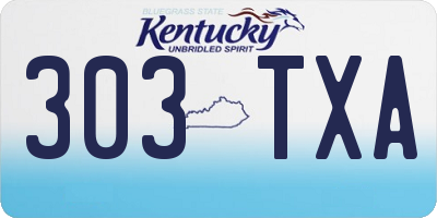 KY license plate 303TXA