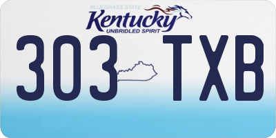 KY license plate 303TXB
