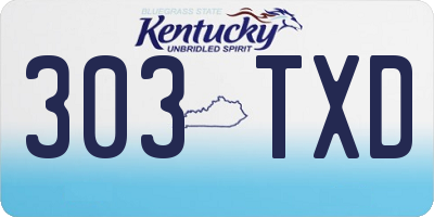 KY license plate 303TXD