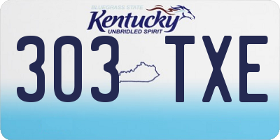 KY license plate 303TXE