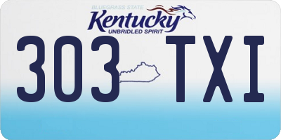 KY license plate 303TXI