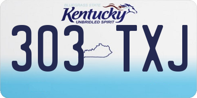 KY license plate 303TXJ