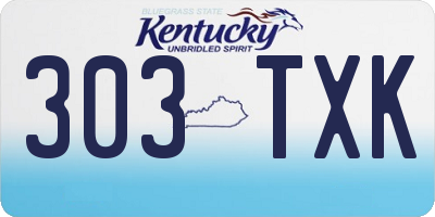 KY license plate 303TXK