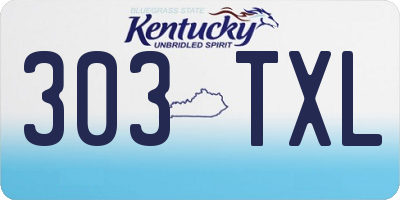 KY license plate 303TXL