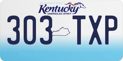 KY license plate 303TXP