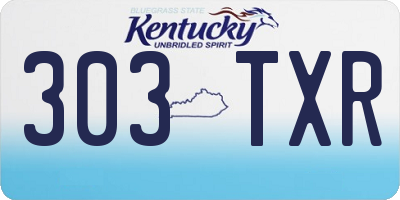 KY license plate 303TXR