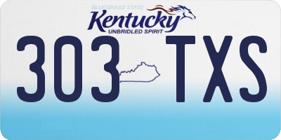 KY license plate 303TXS