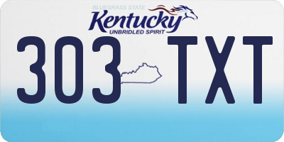 KY license plate 303TXT