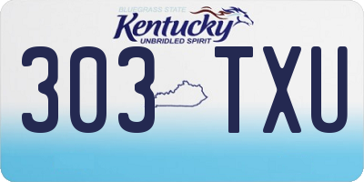 KY license plate 303TXU