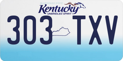 KY license plate 303TXV
