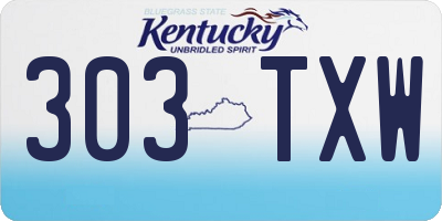 KY license plate 303TXW