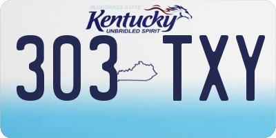 KY license plate 303TXY