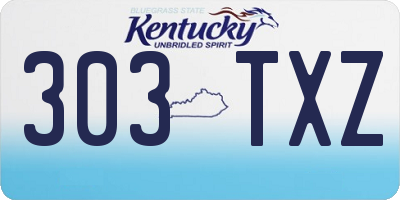 KY license plate 303TXZ