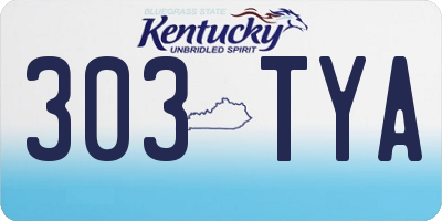 KY license plate 303TYA