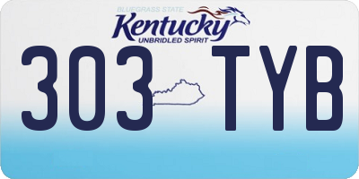 KY license plate 303TYB