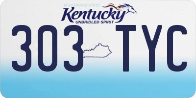 KY license plate 303TYC