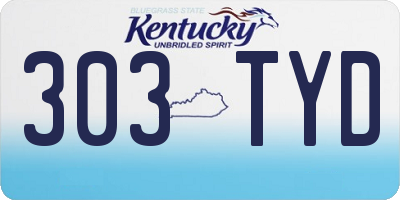 KY license plate 303TYD