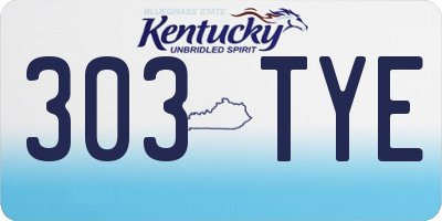 KY license plate 303TYE