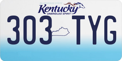 KY license plate 303TYG