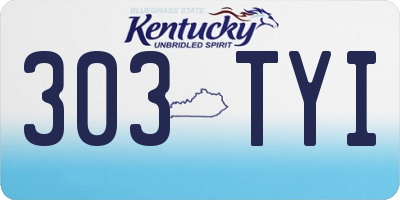 KY license plate 303TYI