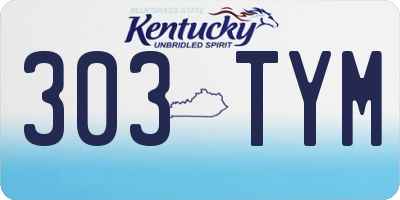 KY license plate 303TYM
