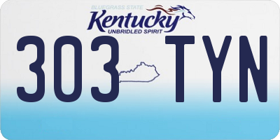 KY license plate 303TYN